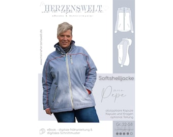 Softshelljacke Damen Schnittmuster Gr. 32-58 - mein PEPE #80 - deutsch