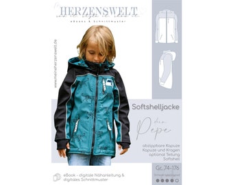 Softshell jacket kids pattern size 74-176 - PEPE #74 - german