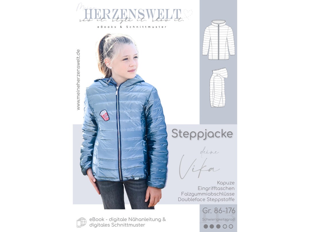 Buy Quilted Jacket for Children – Sewing Pattern Size 86-176 – Your Vika  #113 Online in India