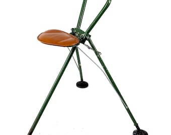English three-legged stool / folding chair / folding stool | Hunter, forester, angler, hill-rest seat, Eastbourne patent 29363, stool, workshop stool
