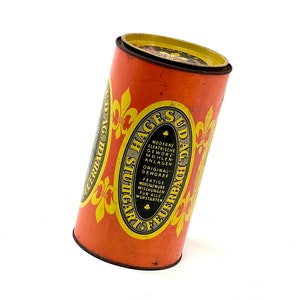 high 30s / 40s tin can HAGESÜD AG. Stuttgart Feuerbach | curing salt, spices, butcher shop, storage tin, coffee tin, tin can