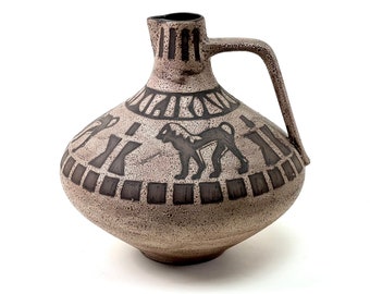 50s CERAMANO STROMBOLI jug / vase - AGINA - model 201 | Aegina, ceramic jug, handle jug, ceramic vase, West German Pottery, handmade