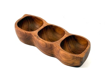 Mid-Century Teak Snack Bowl - Danish Design | 1960s, Peanut Wood Bowl, Denmark, Scandinavian, Teak Bowl