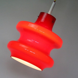 large original 70s glass ceiling lamp | Glashütte Limburg ?, Peill & Putzler ?, glass lamp, red, flashed glass, lamp, Pop Art, Space Age