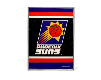 altes 90er Jahre Phoenix Suns NBA Schild - Basketball | USA, Arizona, Werbeschild, Basketball Deko, Plakat, Poster, gerahmt, Werbung, 1992