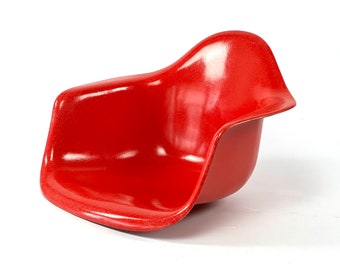 Fauteuil Eames en fibre de verre des années 70 SHELL - Summit Plastics pour Herman Miller | USA, Crimson Red / Red, fibre de verre, monture étroite, très rare !