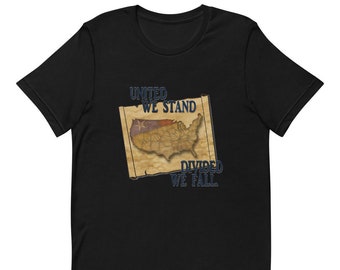 Patriotic 4th of July Shirt, 4th of July Graphic Tee, United We Stand Shirt, Patriotic Short-Sleeve Unisex T-Shirt