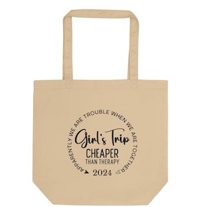 2024 Girls Trip Tote - Spaß & umweltfreundliche Urlaubstasche, urkomisches Design, perfektes Besties-Geschenk für einen unvergesslichen Kurzurlaub, Eco-Einkaufstasche