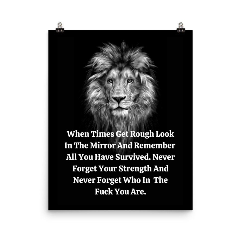 Inspirational Motivational Poster Animal Theme Lion Poster, Lion Wall