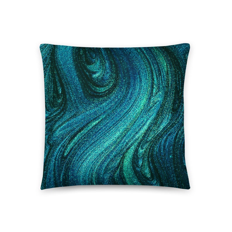 Teal Decorative Pillow, 18 x 18, 22 x 22 Pillow Cover and Insert• Beautiful Dark Teal Color Decorative Lumbar Pillow, Throw Pillows