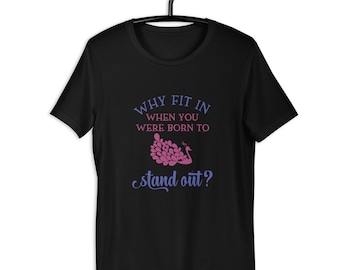 Pauw Shirt, Pauwenveren, Pauwen Cadeau, Pauw Lover Gift, Pauwen Kunst, Positieve Vibes Shirt, Bird Lover Korte Mouw Unisex T-Shirt