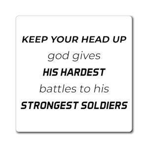 Halten Sie Ihren Kopf hoch Religiöser Magnet, erhebende Botschaft, christliches Geschenk, Motivationsstärke Magnet, inspirierende glaubensbasierte Wohnkultur