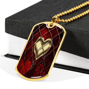 Gothic Heart Necklace Gothic Heart Dog Tag Necklace