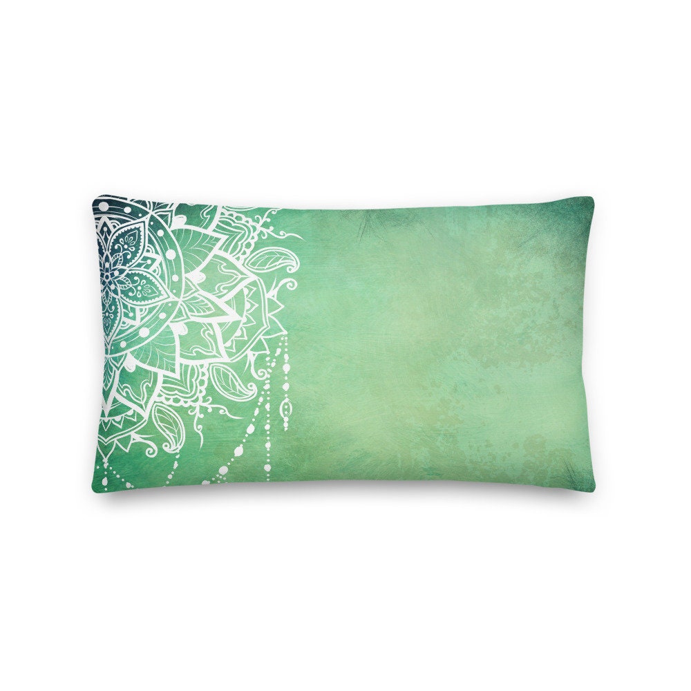 Green Decorative Pillow, 18 X 18, 22 X 22 Pillow Cover and Insert