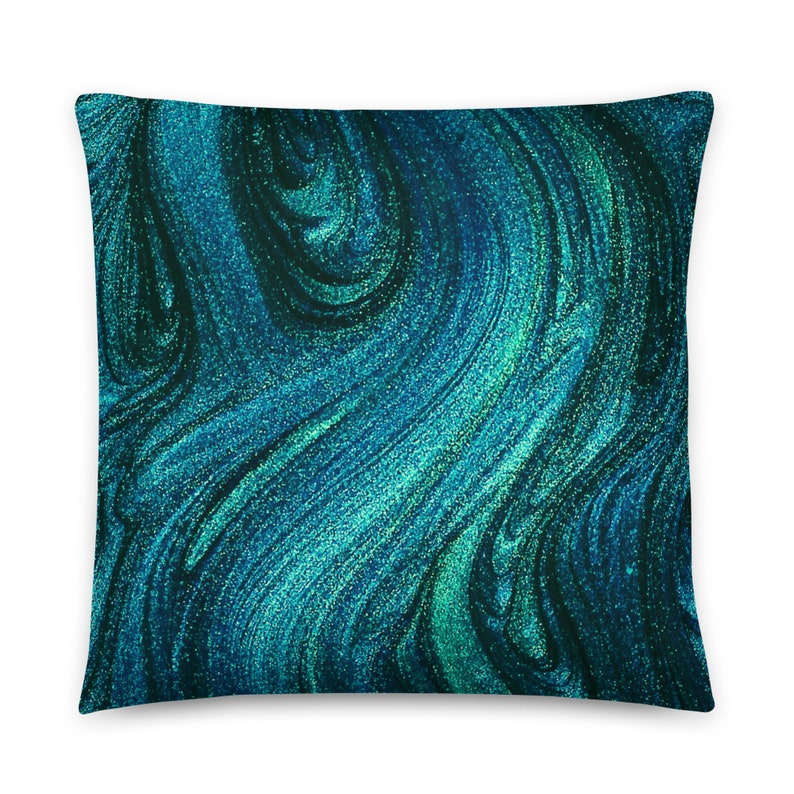 Teal Decorative Pillow, 18 x 18, 22 x 22 Pillow Cover and Insert• Beautiful Dark Teal Color Decorative Lumbar Pillow, Throw Pillows