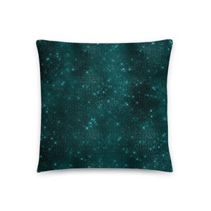 Teal and Black Decorative Pillow, 18 x 18, 22 x 22 Pillow Cover and Insert• Beautiful Teal Color Decorative Lumbar Pillow, Throw Pillows