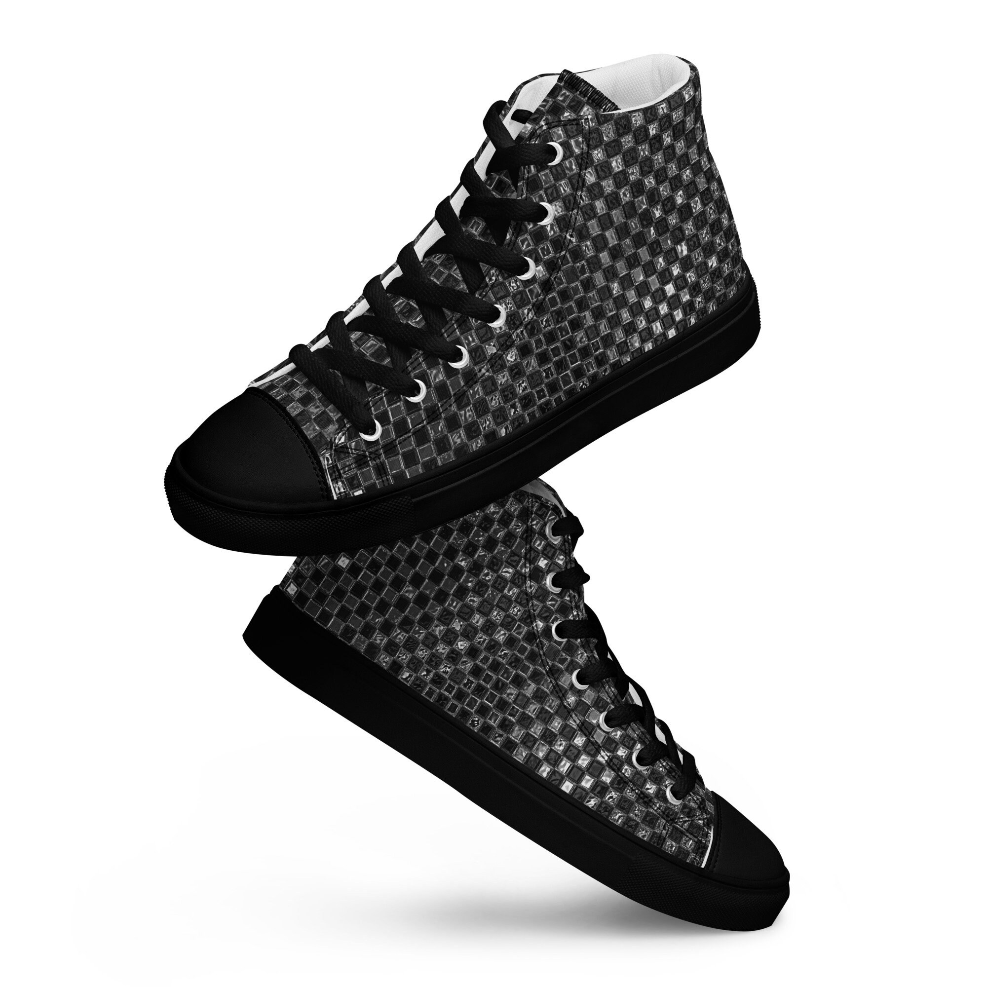 Men’s Silver and Black Sneakers High-Top Design Men main image 3
