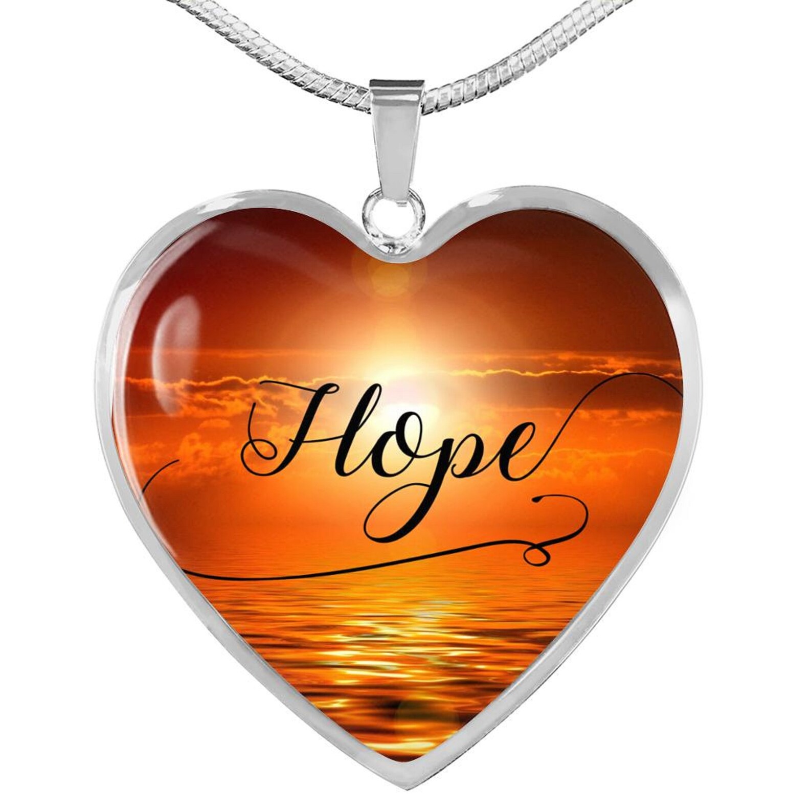 Hope Necklace Christian Jewelry Heart Pendant Necklace Etsy