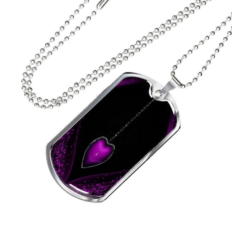 Gothic Heart Necklace Gothic Heart Dog Tag Necklace