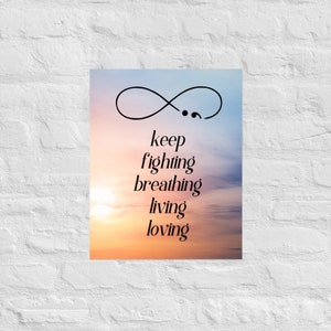 Semicolon Print, Semicolon for Suicide Prevention Print, Semicolon Art, Mental Health Wall Art, Counseling, Therapist, Affirmation Wall Art
