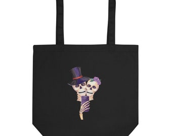 Dia De Los Muertos Tote Bag, Mariachi Skeleton, Sugar Skull Tote Bag, Day Of The Dead Designs, Catrin Catrina, Organic Eco Tote Bag