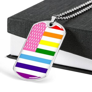 LGBT Flag Necklace, LGBT Pride Jewelry, Gay Rights, Rainbow Flag Jewelry, Coming Out Gifts, Pride Jewelry, Rainbow Pride Jewelry