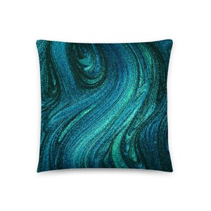 Teal Decorative Pillow, 18 x 18, 22 x 22 Pillow Cover and Insert• Beautiful Dark Teal Color Decorative Lumbar Pillow, Throw Pillows