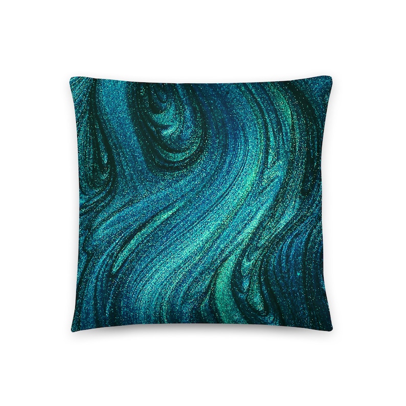 Teal Decorative Pillow, 18 x 18, 22 x 22 Pillow Cover and Insert• Beautiful Dark Teal Color Decorative Lumbar Pillow, Throw Pillows