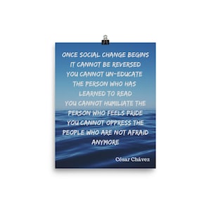 Educational Inspirational Poster, Educational Posters, Educational Wall Art, César Chávez Inspirational Poster