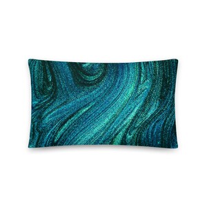 Teal Decorative Pillow, 18 x 18, 22 x 22 Pillow Cover and Insert• Beautiful Dark Teal Color Decorative Lumbar Pillow, Throw Pillows