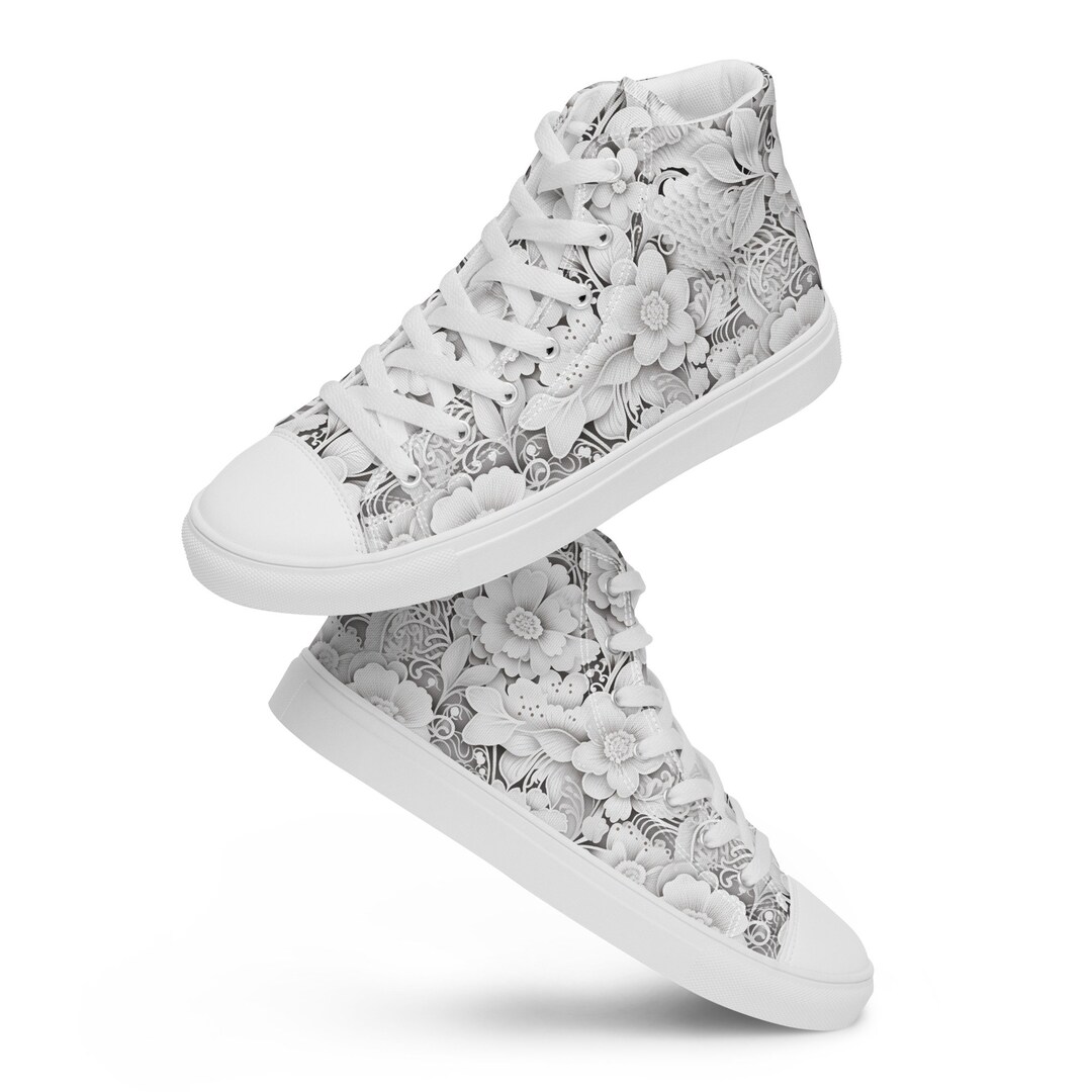 Floral and White High Top Moccasin main image 0