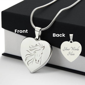 Captivating Horse Heart Pendant Necklace - Beautiful Equestrian Jewelry, Express Your Love for Horses, Great Gift for Horse Lovers