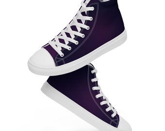 Stijlvolle paarse hoge sneakers voor heren, casual en sportief schoeisel, cadeau voor hem, comfortabele stedelijke stijl, modieuze herenschoenen