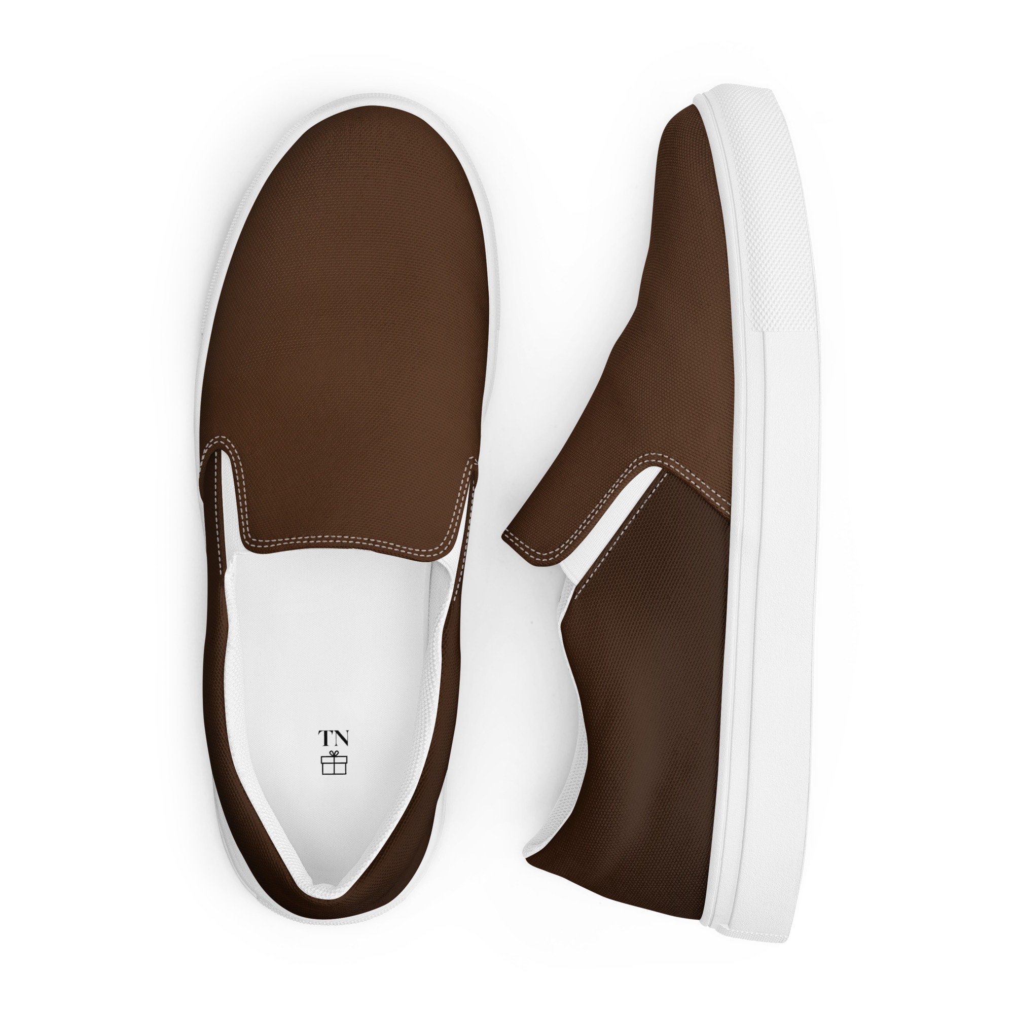 ?Men\'s Chocolate Canvas Slip-On Comfortable Low Top Lightweight Fashion shoes Amazon.com | TOBER Men main image 3