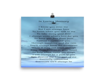 In Loving Memory Loss of Loved One With Sympathy Grief Gift Memorial Poster