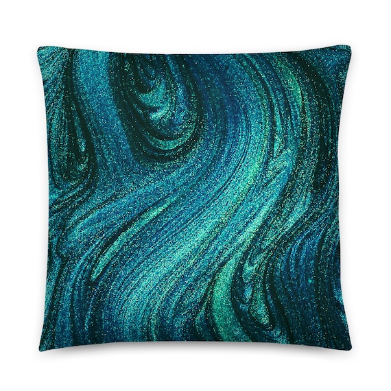 Teal Decorative Pillow, 18 x 18, 22 x 22 Pillow Cover and Insert• Beautiful Dark Teal Color Decorative Lumbar Pillow, Throw Pillows