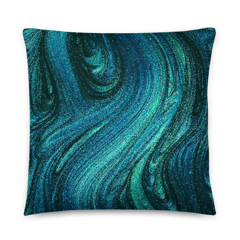 Teal Decorative Pillow, 18 x 18, 22 x 22 Pillow Cover and Insert• Beautiful Dark Teal Color Decorative Lumbar Pillow, Throw Pillows