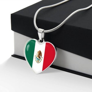 Celebrate Mexican Pride - Mexican Flag Heart Pendant Necklace, Perfect Gift for Heritage and Culture Lovers, Ideal Gift for Her