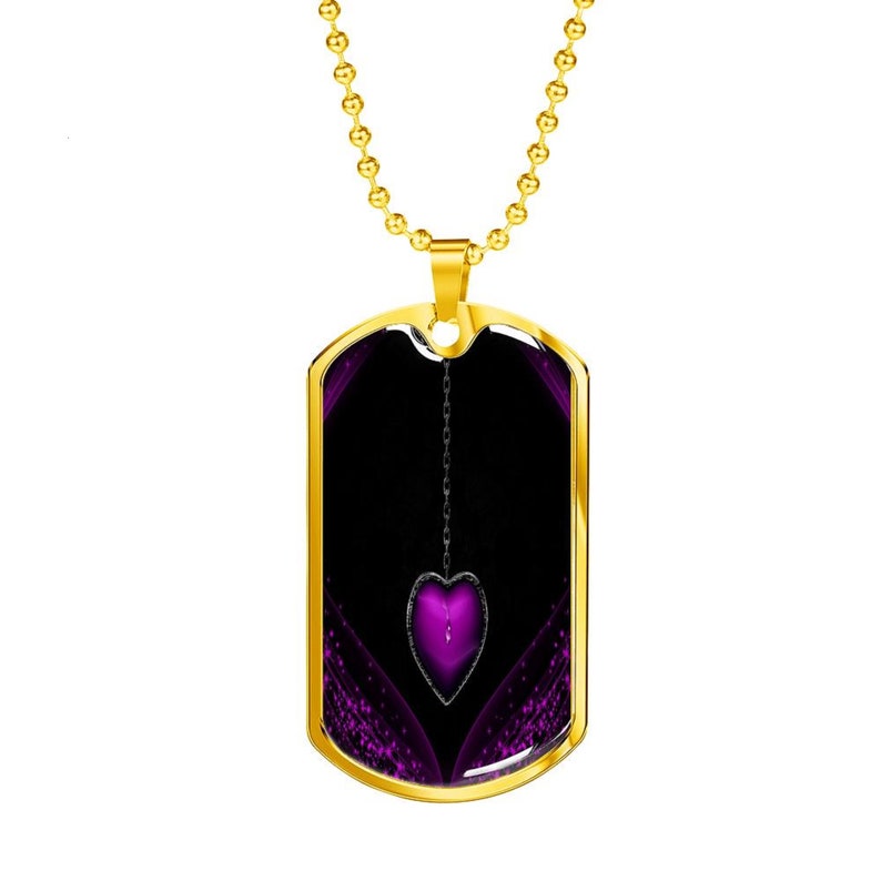 Gothic Heart Necklace Gothic Heart Dog Tag Necklace
