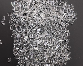 White Topaz Tapered Baguette Gemstones: Multiple Sizes Available | Jewelry Making Supplies