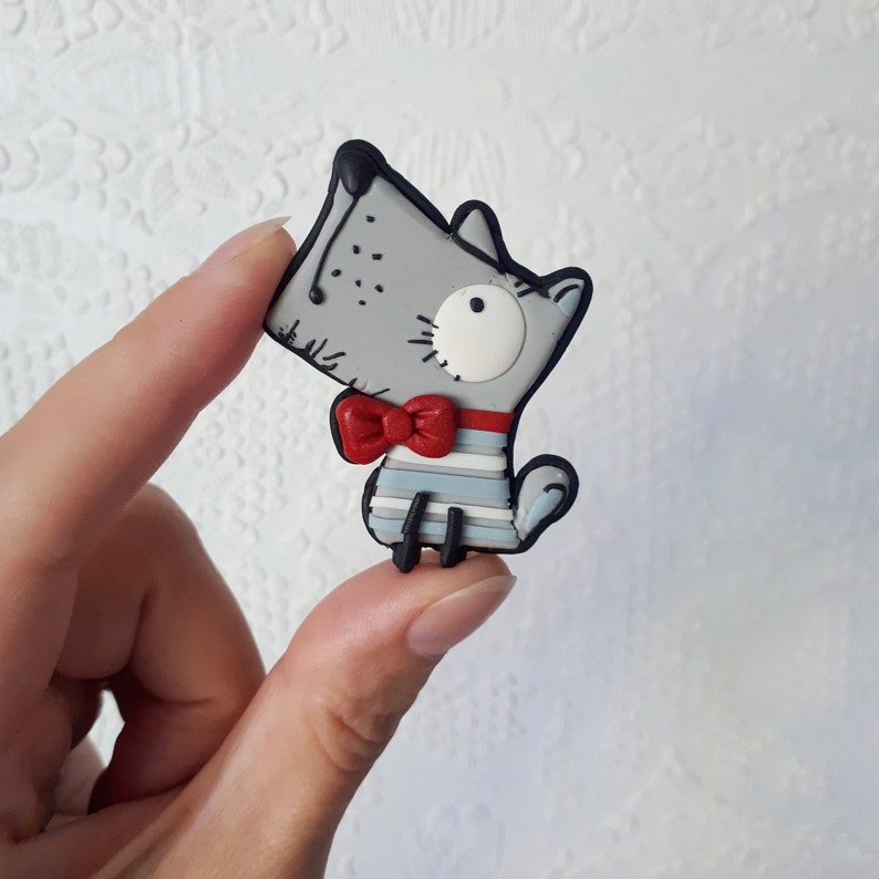 Polymer Clay Jewelry Tutorial Dog Brooch Pin Handmade PDF Etsy