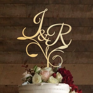 j cake topper Toppers per torte nuziali Cake topper matrimonio Wreath cake topper rustico Monogram cake topper nome Cake topper in legno lettera, #056
