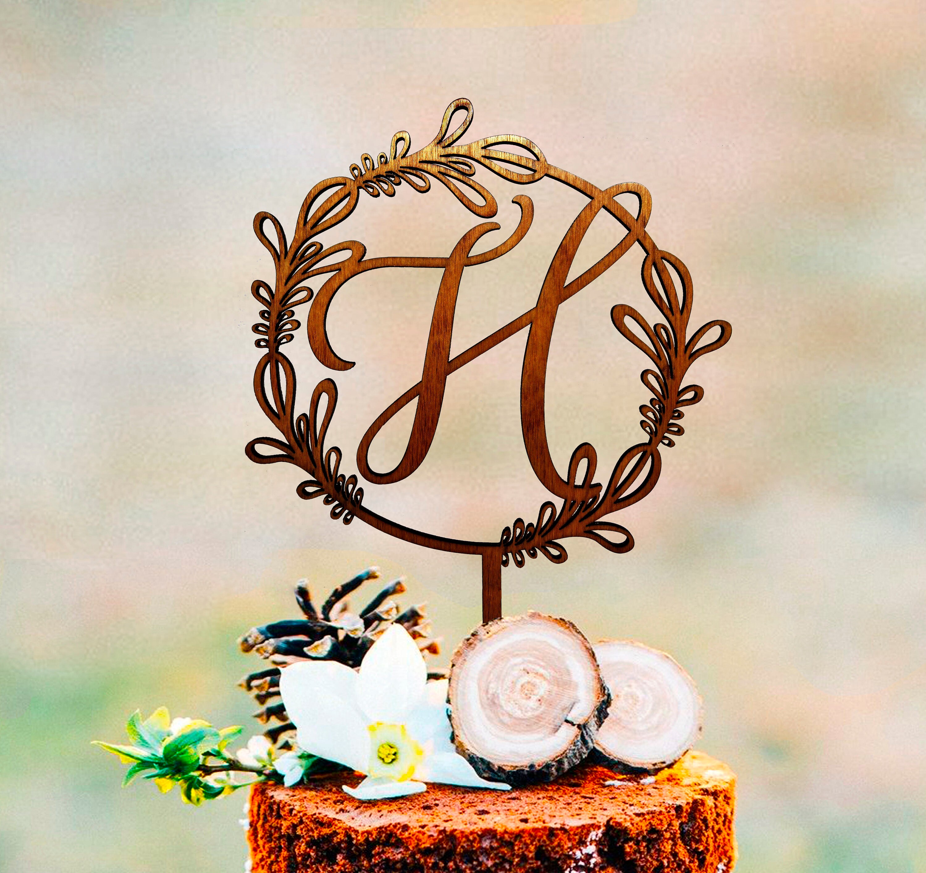 H Cake Topper Wedding Cake Topper Cake Toppers for Wedding Etsy