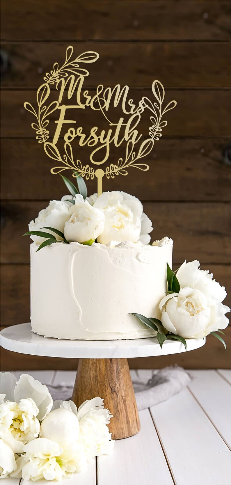 Personalisierte Hochzeitstorte Topper rustikale Kranz Cake | Etsy