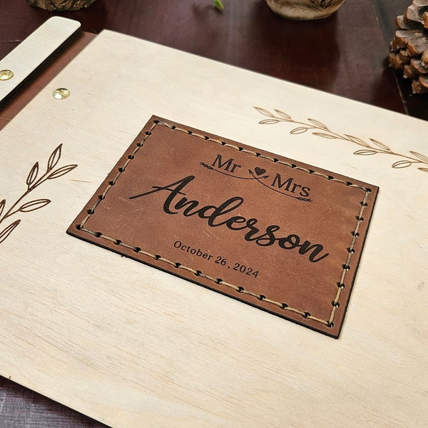 Wooden Wedding Guest Book, Personalized Laser Engraved, Photos and Heartfelt Messages, Photobooth, Photo Album, Wedding Album, Wood Notebook