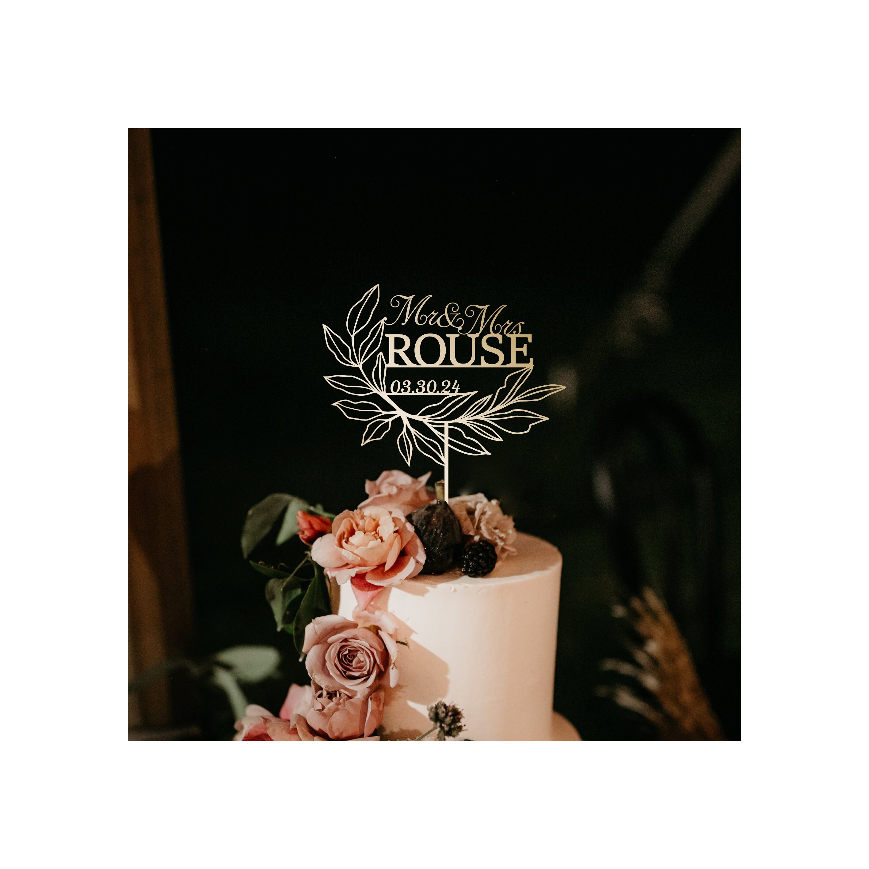 Cake Topper Mr & Mrs Mit Nachname Personalisiert