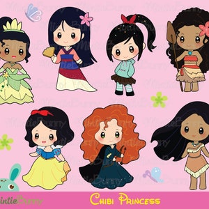 Cute Princess ClipArt - Princess Clipart - Princess Chibi  - Hand Drawn - Princesses - Chibi clipart