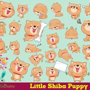 Shiba Inu Clipart - Dog Puppy Clipart - Cute Animal - Hand Drawn - Kawaii - Instant Download - Printable Planner Sticker - Planner Stickers