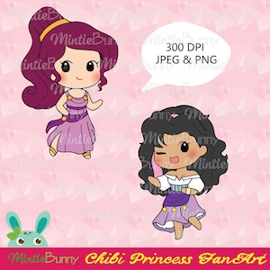 Cute Chibi Princess Clipart - Princess Clipart - Chibi Girls Clipart ...