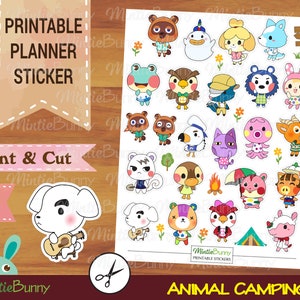 Animal TOWN Printable Sticker - Printable Planner Stickets - Animal Book label Kids cards Gift tags Scrapbooking - Instant Download